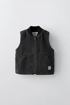 PADDED DENIM VEST