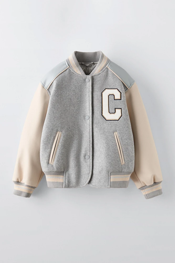 CONTRASTING VARSITY BOMBER