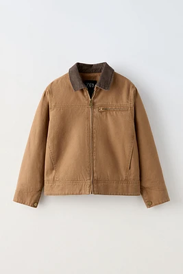 WASHED CORDUROY COLLAR JACKET