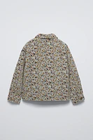 FLORAL FINE-WALE CORDUROY OVERSHIRT