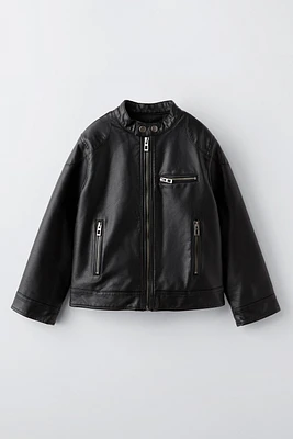 FAUX LEATHER BIKER JACKET