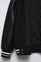 FAUX LEATHER BOMBER