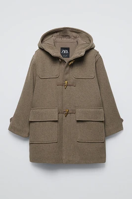 WOOL BLEND CLOTH DUFFEL COAT