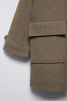 WOOL BLEND CLOTH DUFFEL COAT