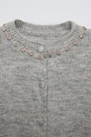 BEJEWELED KNIT CARDIGAN