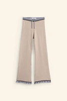 CONTRASTING SCALLOP HEM KNIT PANTS LIMITED EDITION