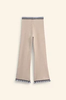 CONTRASTING SCALLOP HEM KNIT PANTS LIMITED EDITION