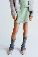 PEARL TRIM KNIT SKIRT