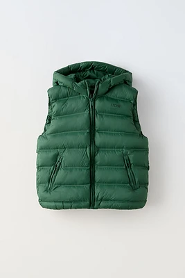 WATER REPELLENT HOODED PADDED VEST