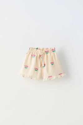 FLORAL JACQUARD SHORTS