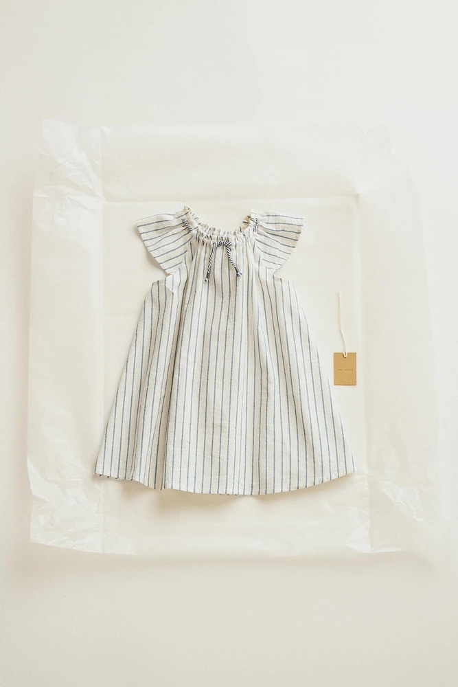 TIMELESZ - STRIPED DRAWSTRING DRESS