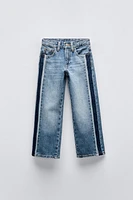 STRAIGHT LEG SIDE STRIPE JEANS