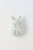 TEXTURED GINGHAM ROMPER