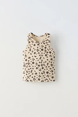 ANIMAL PRINT RIB TOP