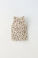 ANIMAL PRINT RIB TOP