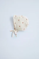 MINI FLOWER MUSLIN BONNET