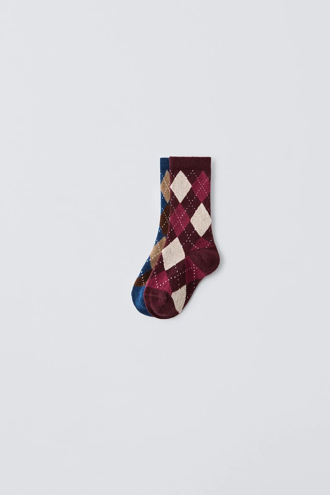 TWO-PACK OF ARGYLE SOCKS