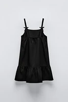 BOW TRIM PINAFORE DRESS