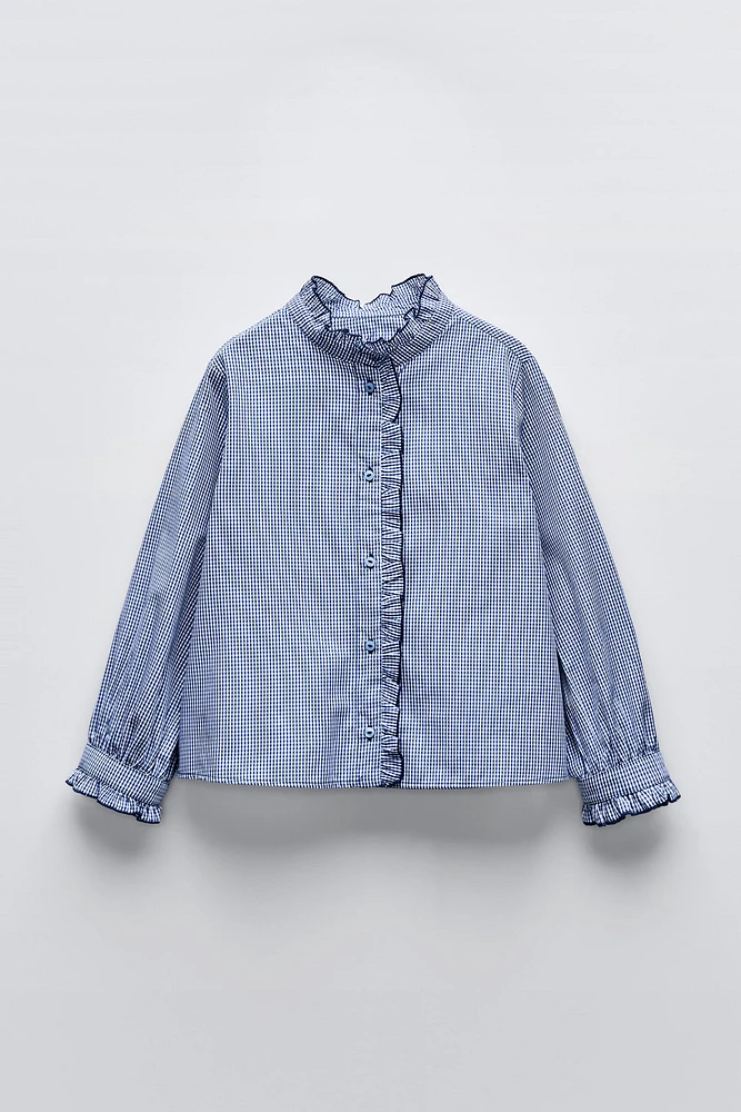 RUFFLED GINGHAM SHIRT