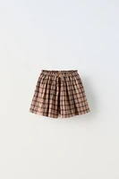 PLAID TEXTURED SHORTS