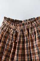 PLAID TEXTURED SHORTS