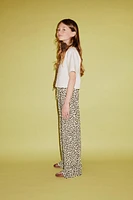 ANIMAL PRINT MUSLIN PANTS