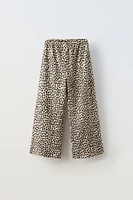 ANIMAL PRINT MUSLIN PANTS