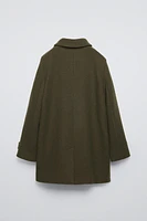 WOOL BLEND BUTTONED LONG COAT