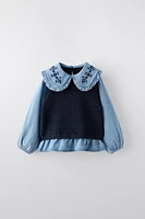 COMBINATION KNIT VEST AND SHIRT