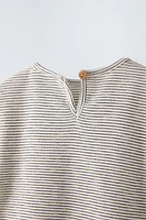 STRIPED T-SHIRT WITH RUFFLES