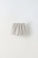 RUFFLY STRIPED SHORTS