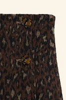 WOOL BLEND ANIMAL PRINT SKIRT LIMITED EDITION