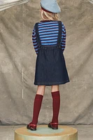 SCALLOPED DENIM PINAFORE DRESS LIMITED EDITION