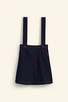 SCALLOPED DENIM PINAFORE DRESS LIMITED EDITION