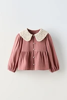 CROCHET COLLAR SHIRT