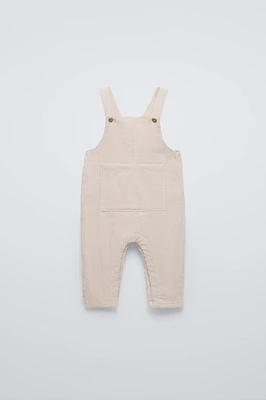 POCKETED CORDUROY OVERALLS