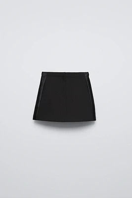 SIDE STRIPE SATIN SKIRT