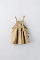 FLOWY PINAFORE DRESS WITH POCKETS