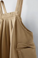 FLOWY PINAFORE DRESS WITH POCKETS