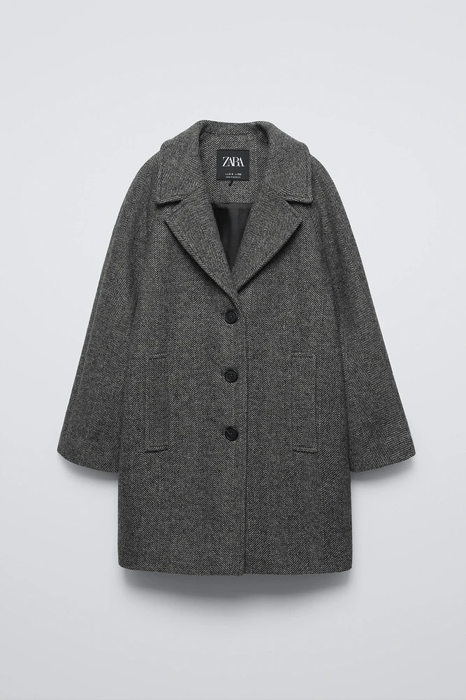 LONG HERRINGBONE COAT