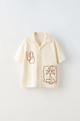 TEXTURED EMBROIDERED SHIRT