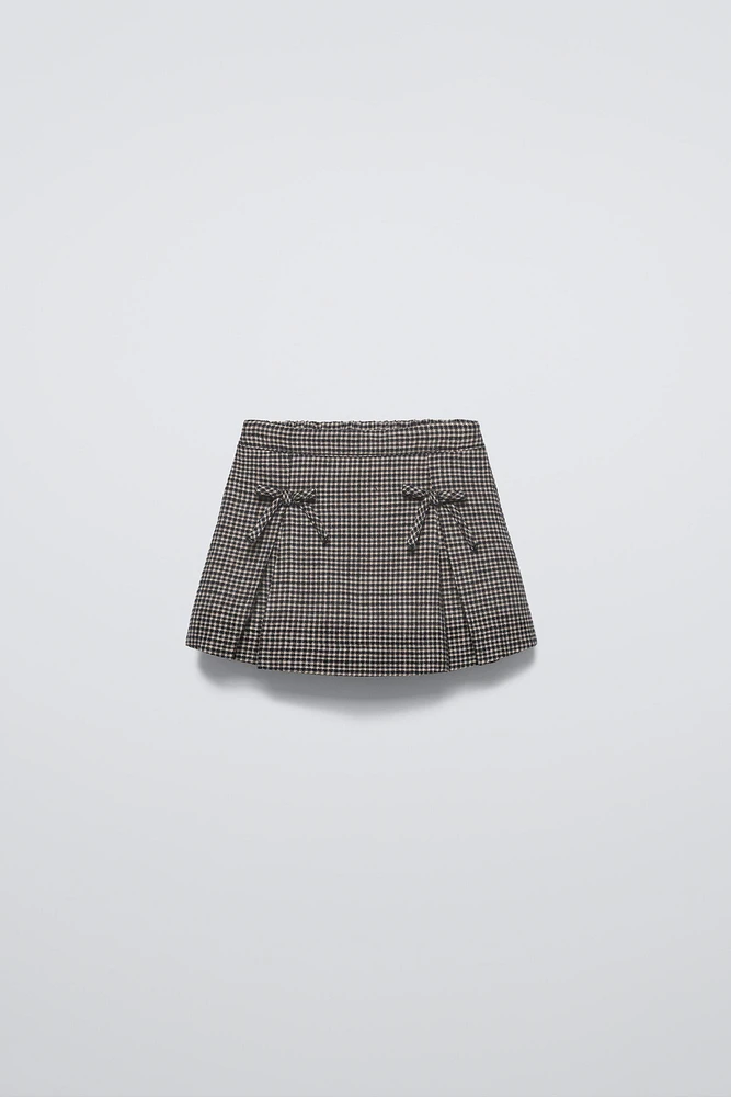 CHECKED BOW SKIRT