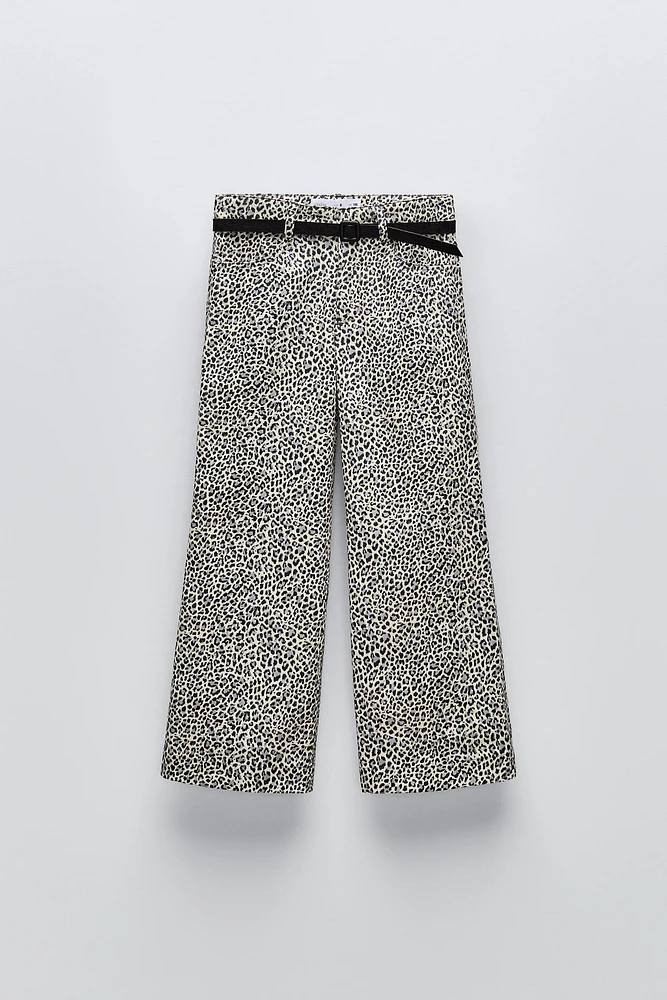 FLARED ANIMAL PRINT PANTS