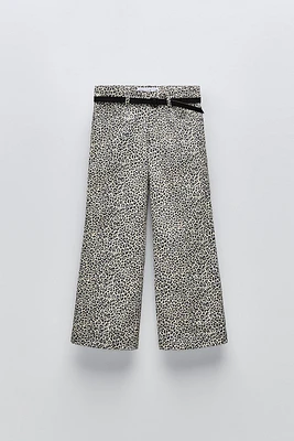 FLARED ANIMAL PRINT PANTS