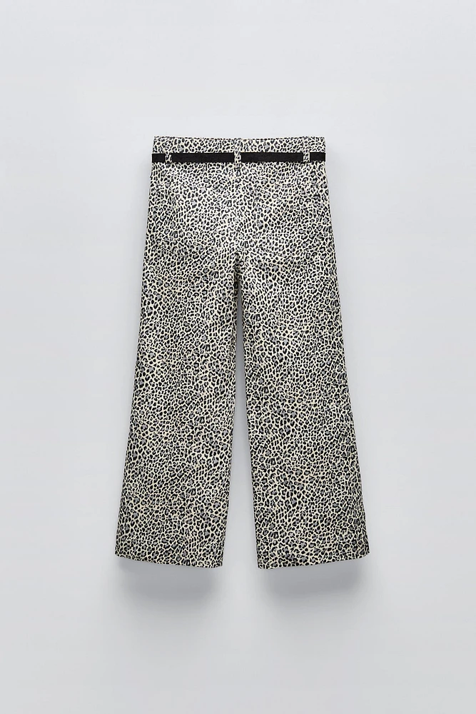 FLARED ANIMAL PRINT PANTS