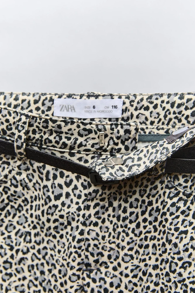 FLARED ANIMAL PRINT PANTS