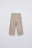 FINE-WALED POLKA DOT CORDUROY PANTS