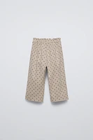 FINE-WALED POLKA DOT CORDUROY PANTS