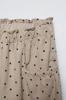 FINE-WALED POLKA DOT CORDUROY PANTS