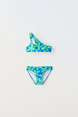 6-14 YEARS/ ASYMMETRIC FLORAL BIKINI